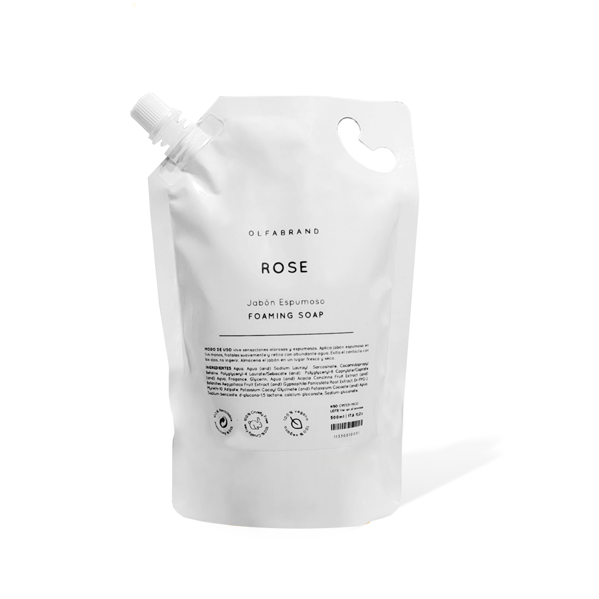 Sachet Repuesto Jabon Espumoso Rose 500ml