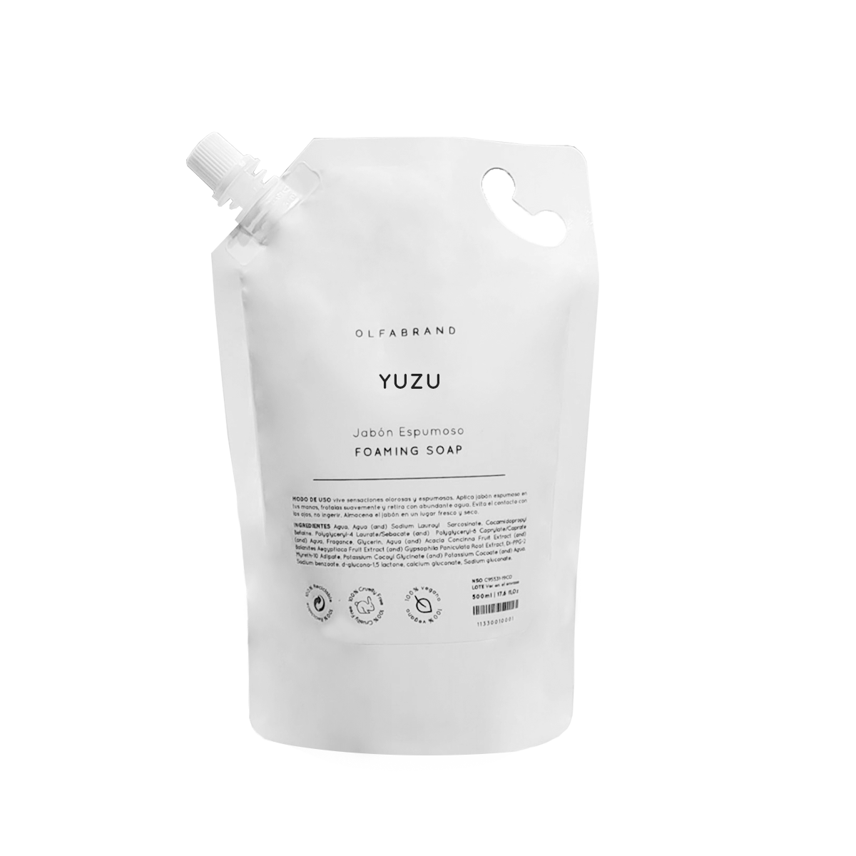 Sachet Repuesto Jabon Espumoso Yuzu 500ml