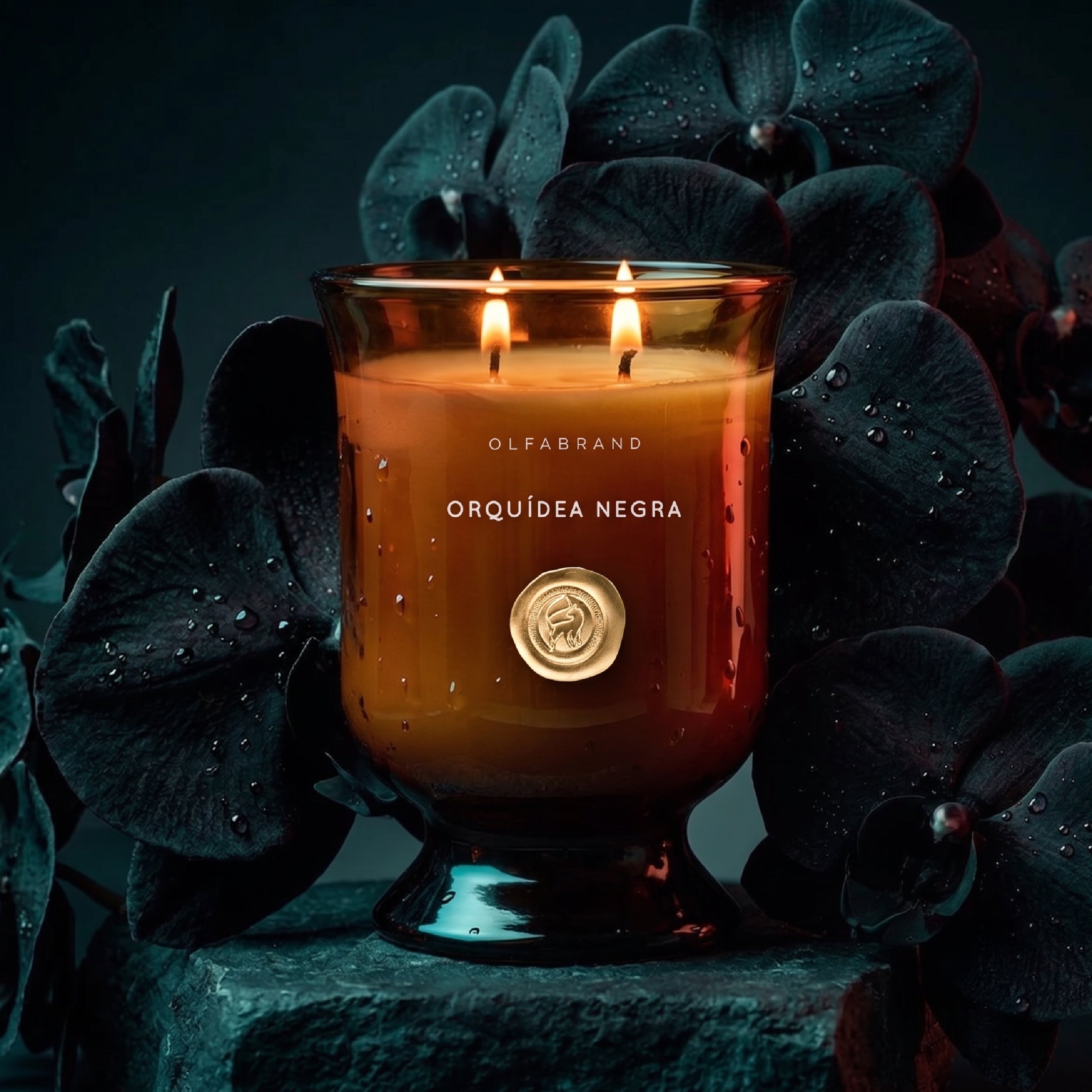 Vela Artesanal Orquidea Negra 300g