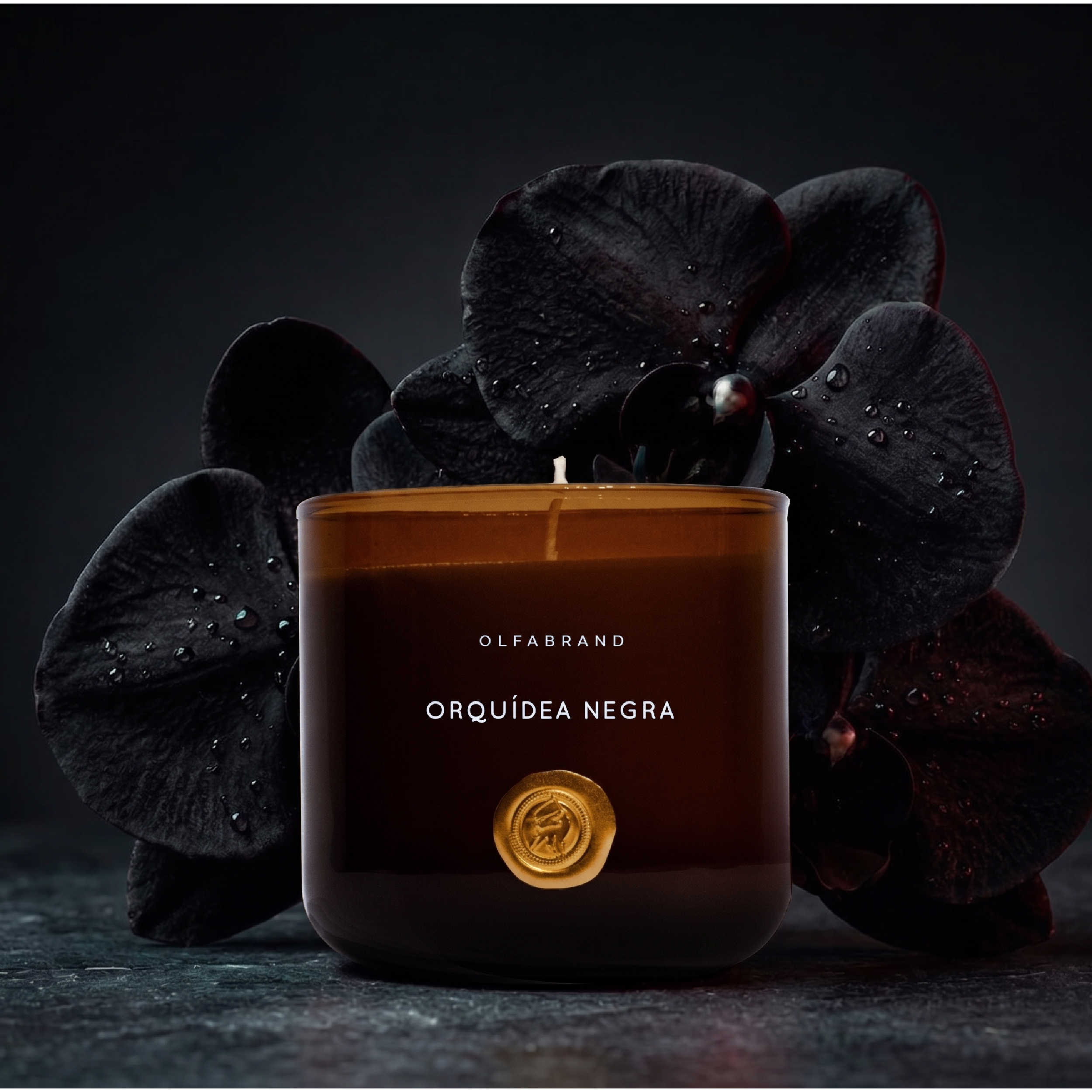 Vela Artesanal Orquidea Negra 210g
